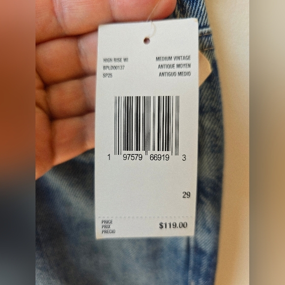 BUFFALO Alecia High Rise Vintage Denim Wide-Leg Jeans Cotton Size 29 - Picture 3 of 8